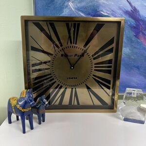 Art Deco Wall Clock Brass Gold Metal Sterling Regent Park London